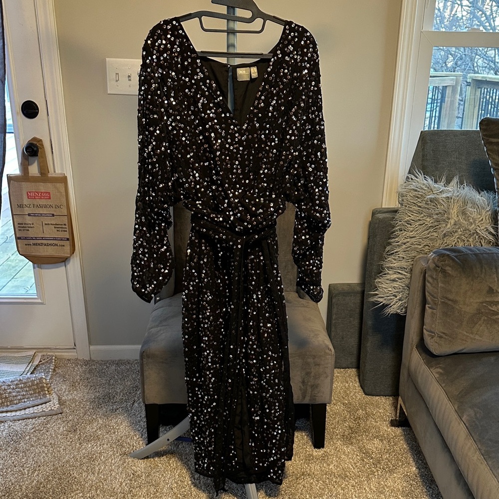 ASOS Black and White Sequin Dress